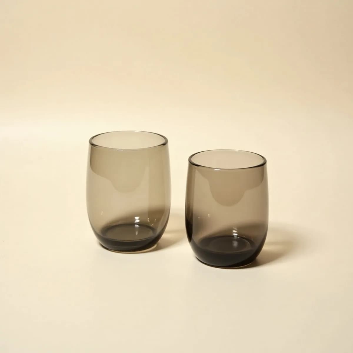 Smoke Glass Tumblers, Pair